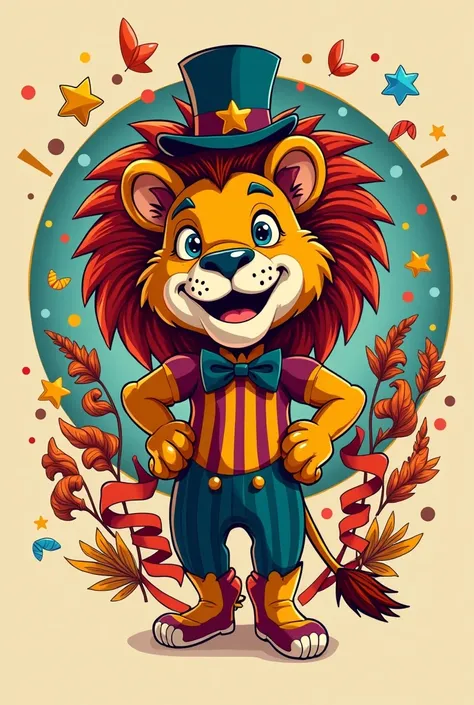 Logo with the Madagascar circus theme nothing  