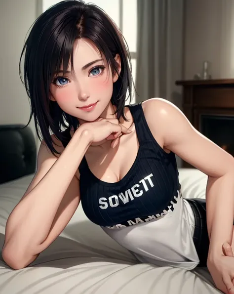 Best Quality, Ultra High Resolution, (Photorealistic: 1.4), Beautiful Eyes, Super Beautiful, Very Short Hair, Beautiful, Sweetheart, T-shirt with Rough Chest, Beautiful Soldier, Eyes That Invite Viewer, Lovers Perspective, Inviting Expression, Sexy Smile, ...