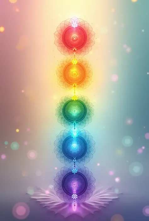 Create the symbols of the 7 chakras and their corresponding colors