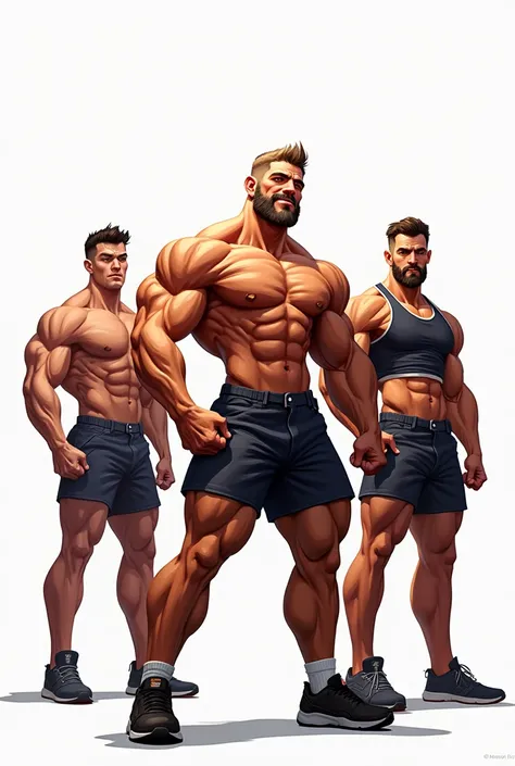 Gym bodybuilders psd drawing white background png
