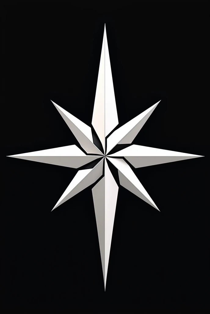 Compass rose with cardinal points made with white daggers