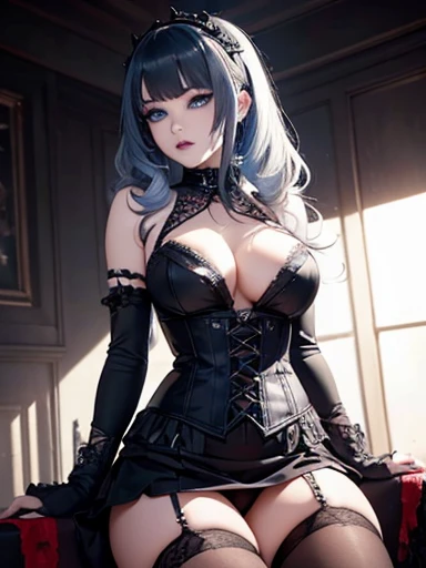  A gothic punk goth girl, perfect face, beautiful Asian woman with long White hair in curls and coils, very cute and           beautiful girl, (highly detailed beautiful face), high detailed fingers, (Blood Red corset) detailed face, curled hair
]cowboy sh...