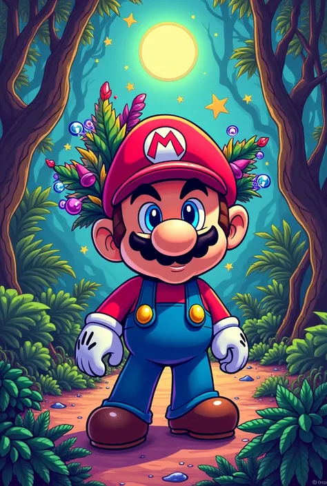  cannabis mario party character poster which reads THE GROVE PATONG" 420 artwork, retro psychedelic weed illustration, liquid, psychedelic artwork, in illustration style digital, extremely high quality artwork, estilo de arte impressionante, arte do Adobe ...