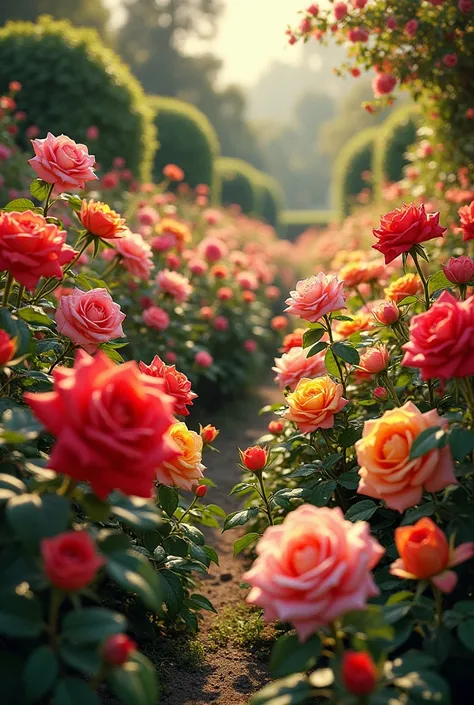 Garden of multi colour rose