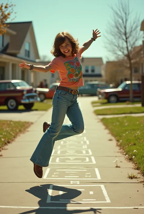 One playing hopscotch in 1970 With acrobatics