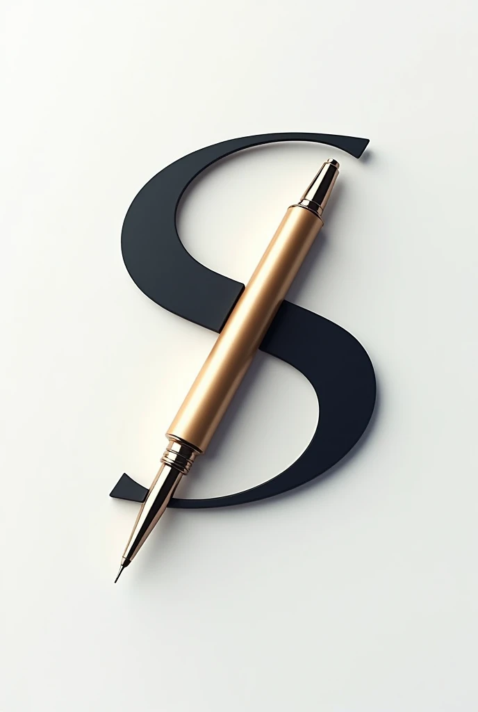 Create a logo from the letter S, with a pen logo in the middle this logo for graphics designers logo.