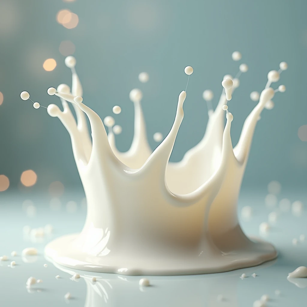 Milk Crown, Super realistic, bokeh effect, depth of field, hyper Realistic, Professional photography, professional Lighting