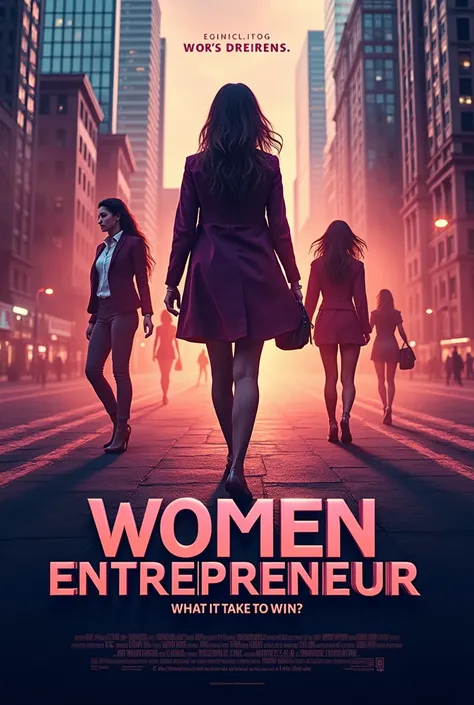 Create a poster give the title of the poster Is WOMEN ENTREPRENEUR below the title write  WHAT DOES IT TAKE TO WIN ? The bottom of the poster 
LEARN ABOUT THE CRITERIA FOR OUR AWARDS AND NOMINATE YOUR CANDIDATE . Cinematic style 