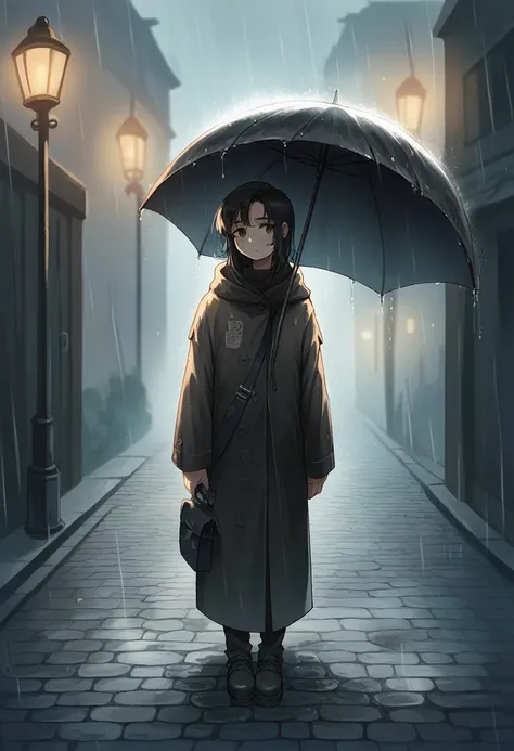 Heres a refined prompt that includes your preferences:

"A nighttime scene set during the rainy season. The image is mostly in black and white, but the focus is on a beautiful girl, who stands out in vibrant color. She is holding a large black umbrella, wh...