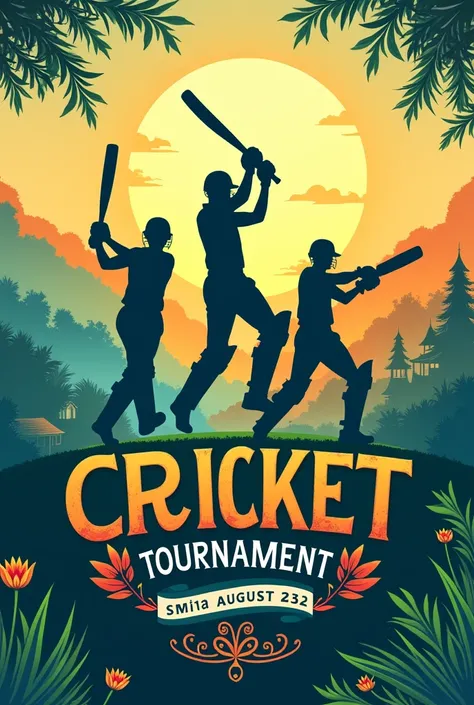 A poster for cricket tournament, start date 25 August 2024, village ladpur 