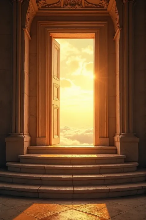 After stairs the door to heaven of Gods kingdom is wide open.