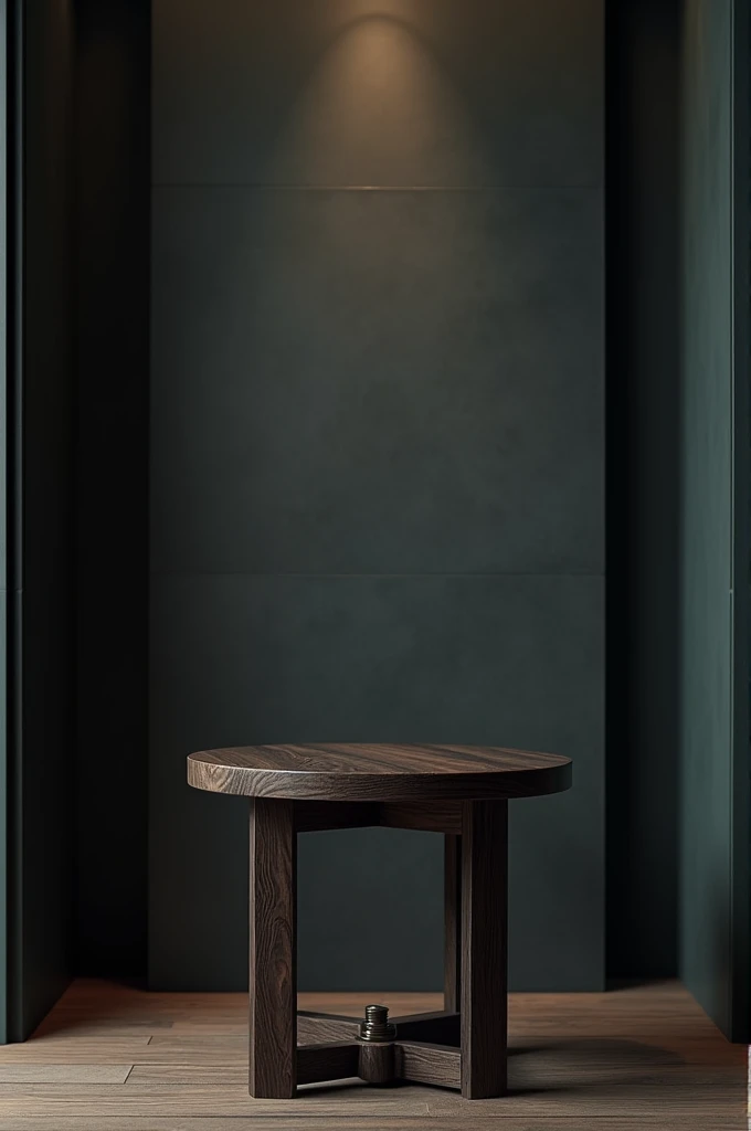 Dark 4k wooden mini table with high portrait background 