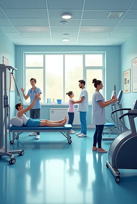   Physical rehabilitation with physical exercises in the physiotherapy room plus exercises 