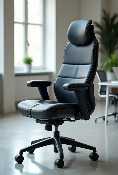 Image of an office chair with integrated virtual assistant