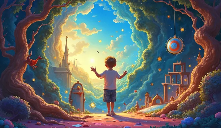 The room transformed with every hue,  
A vibrant world where dreams came true.  
The child painted day and night,  
In a magical realm of pure delight.