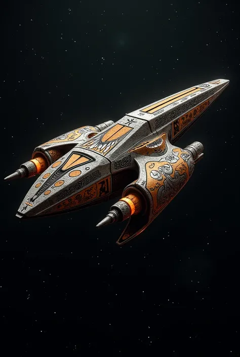 A spaceship that despite its futuristic purpose, still holds an ancient tribal design