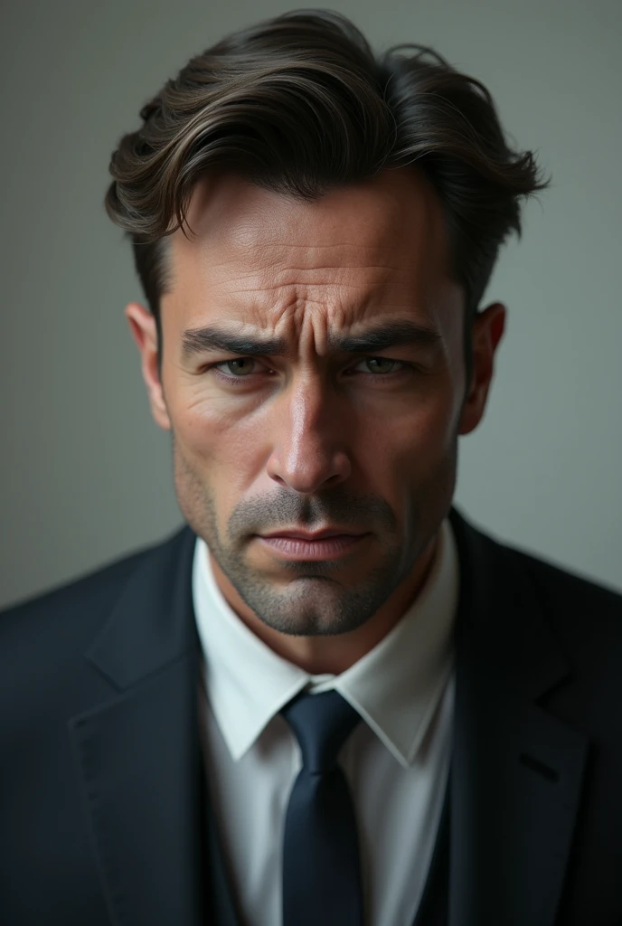 (photorealism:1.2), a frustrated and sad elegant man 