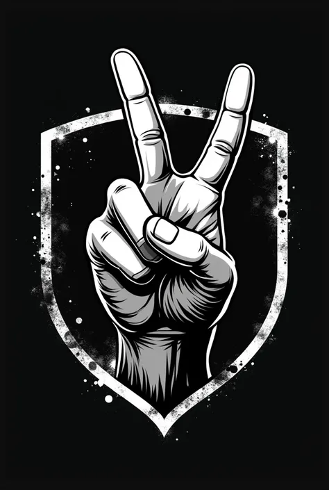 Soccer Crest
Punk Rock 
Metal Hand sign
Black an White 