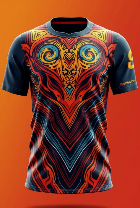 Create a jersey based on the latest design and colour in standard looking with theyyam design 