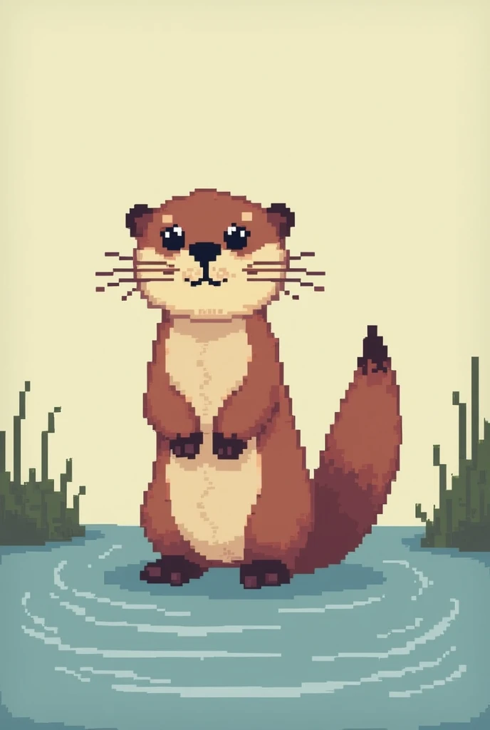 otter drawn in pixel art