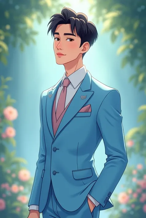 Cinderella Man (young korean man version) with elegant light blue suit
 (ANIMATED VERSION)