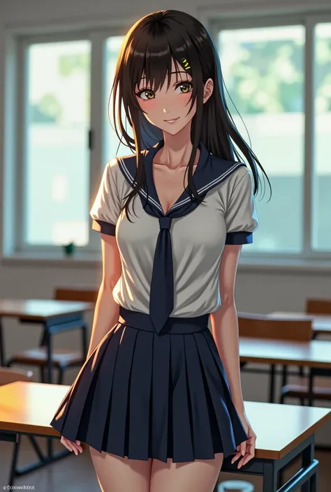 create a schoolgirl in sexy uniform