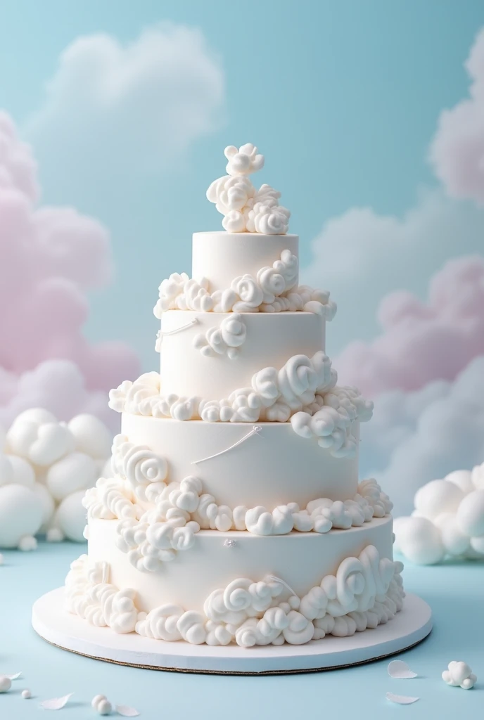 The most beautiful princess-style cloud-themed 1-tier cake in the world