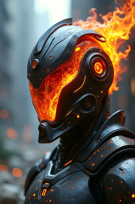 Amazing helmet with flames