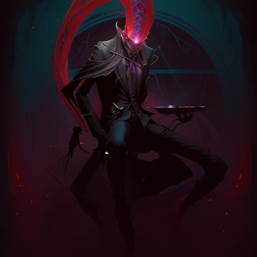 a painting of nyarlathotep  ,portrait of nyarlathotep ,nyarlathotep,art honoring nyarlathotep