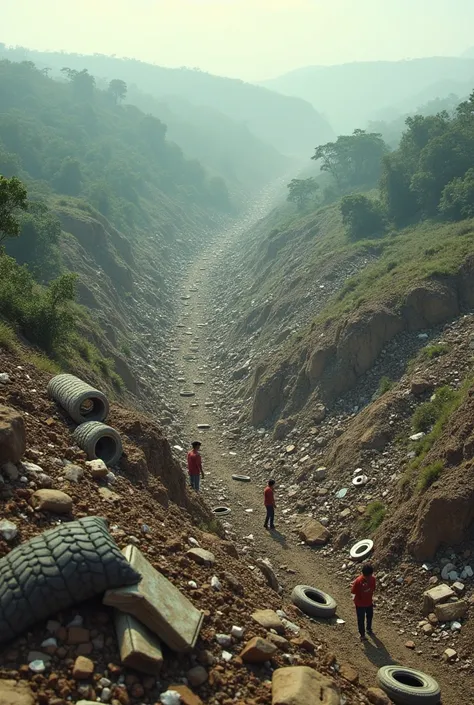 Sanitary landfill in Colombia from 20 years ago, realist 
