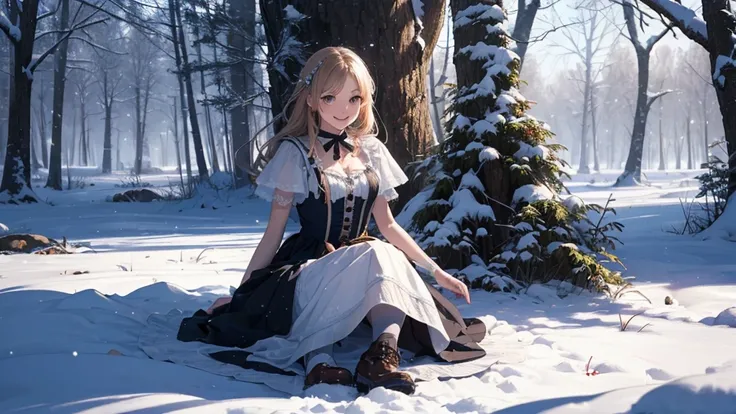 ((masterpiece,best quality,ultra detailed,ultra high res)), (mastepiece, Best Quality, Ultra-detailed, Photorealistic, extremely delicate and beautiful),
Alice in Wonderland, at winter, Playing in the snow, Happy smile, Very beautiful girl, correct facial ...