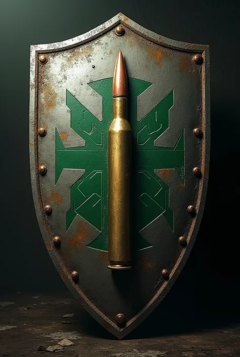 Create a military shield with a HAMAS and a Bullet