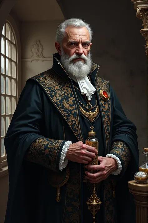 Portrait of a noble Alchemist with gothic style