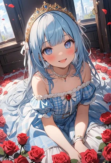 masterpiece, best quality, extremely detailed, (illustration, official art:1.1), 1 girl ,(((( light blue hair)))), ,(((( light blue long hair)))),light blue hair, ,((blush)) , cute face, big eyes, masterpiece, best quality,(((((a very delicate and beautifu...