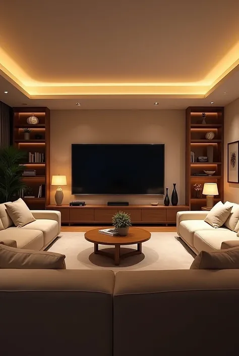 I create a nice living room with a TV and empty 