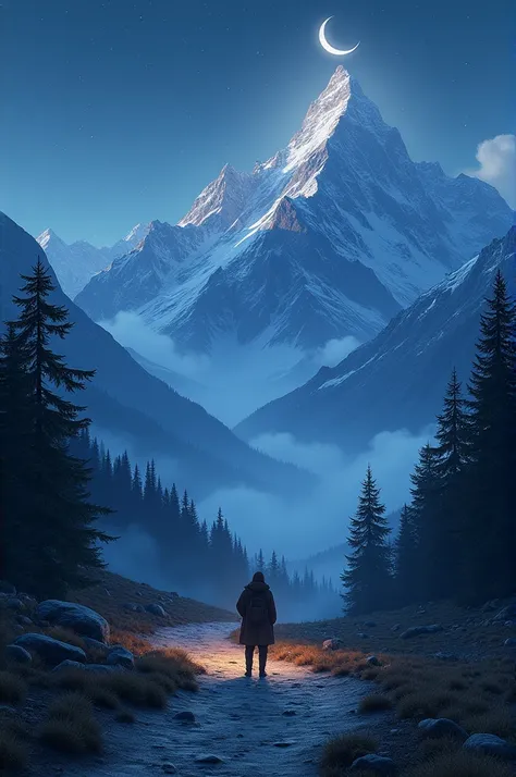 Walk in the mountains at night