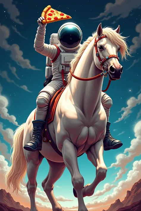 An astronaut riding a horse eating pizza DBZ version



 


