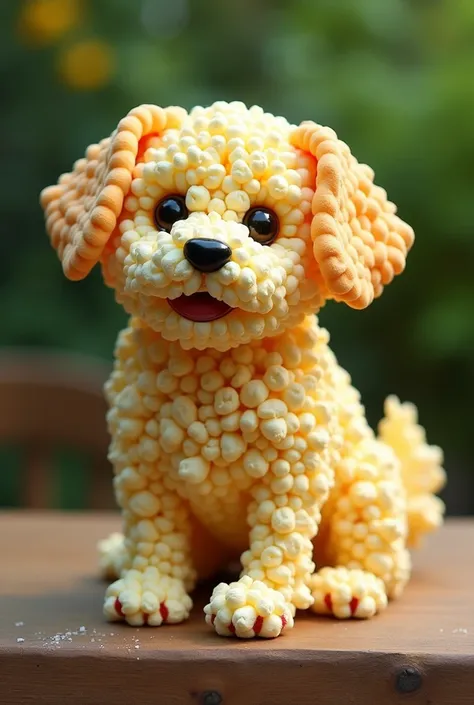 create a popcorn that looks like a dog
