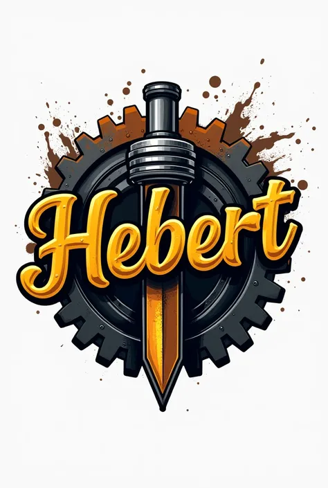 Create a company logo specialized in diesel injection of Caterpillar machines with the name Hebert