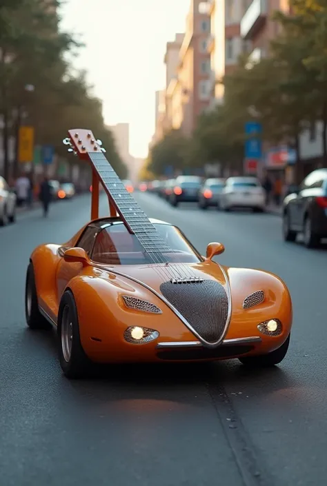 A car shaped like a guitar 