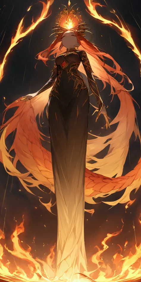 
The mythology bird Phoenix also known as the Fenghuang is a divine figure bird with a body made of beautiful flames, the whole area is in great flames and raining fire, burning everything down and starting all over again, the ruler of reincarnation and et...