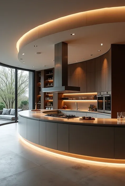 A circular kitchen
