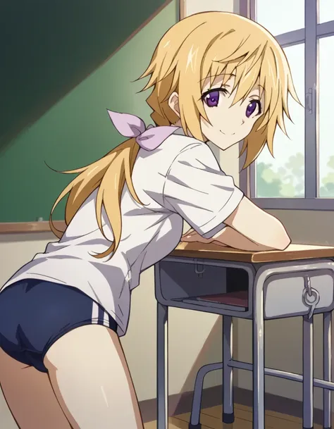 score_9, score_8_up, score_7_up, source_anime,
charlottedunois, charlotte dunois, long hair, blonde hair, ribbon, purple eyes, p...