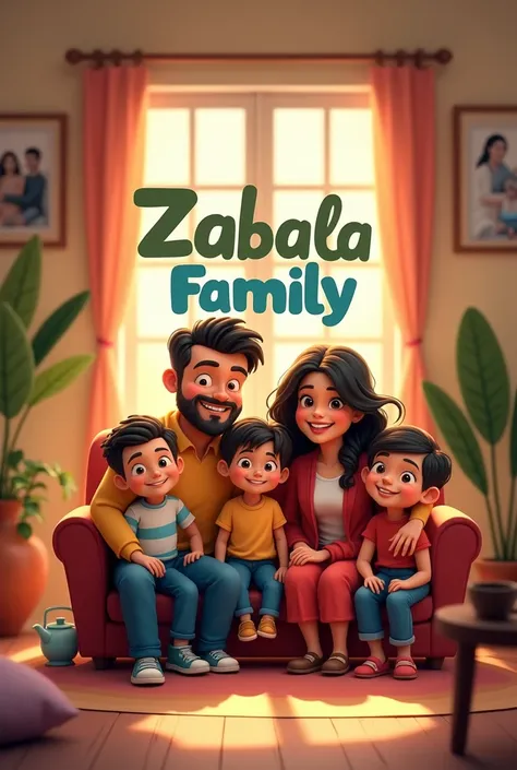 A really cool image with a family background but that says Zabala family in the center 