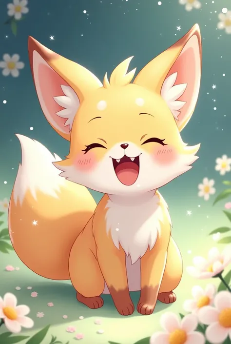 Fox child Anime crying with laughter

