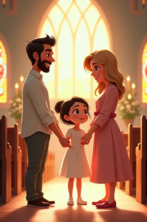  DISNEY PIXAR COVER  AT HER BAPTISM WITH HER TWO GODPARENTS 
 
