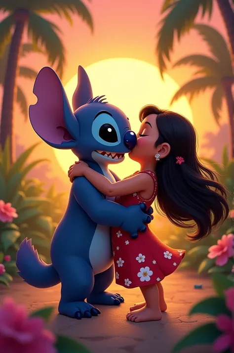 Stitch in motion kissing Lilo 