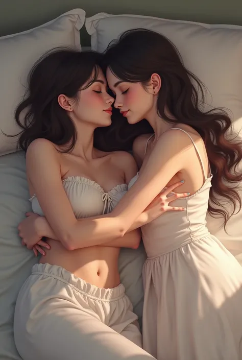 Women on bed lying down