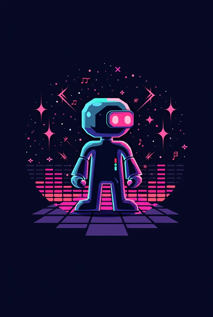 create a pixel style logo for a youtube channel about AI-made music