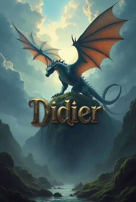 A background with the name DIDIER with a dragon above the name 